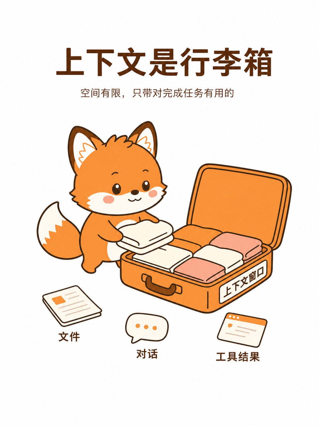 阿舟图解:上下文是行李箱——空间有限,只带对完成任务有用的